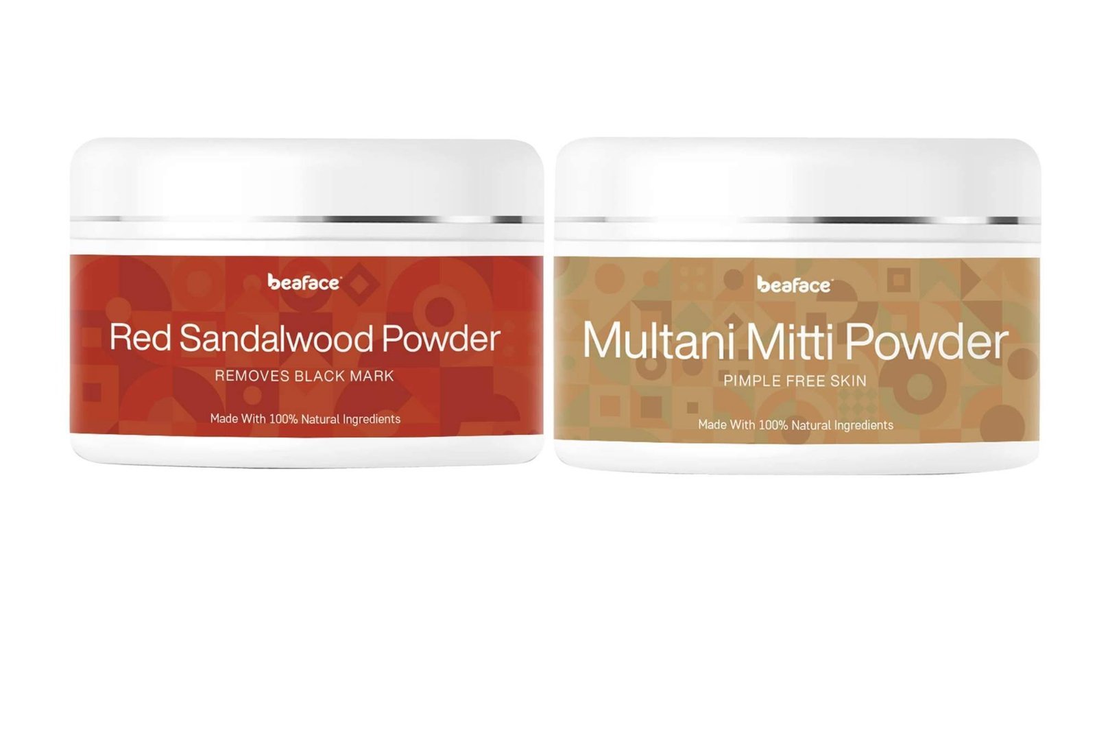 uk617ra30tWEL-1-1.jpg Beaface Combo Multani Mitti Powder Acne, Blemishes, Pigmentations - 100gm | Red Sandalwood Powder Dark Circles, Markes, Patches - 100gm (Pack of 2) - Image 1