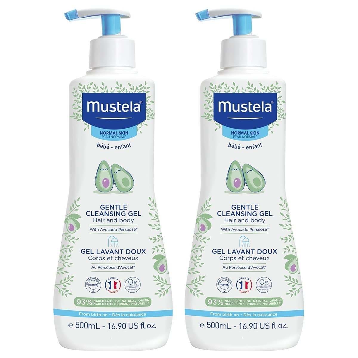uk618AYRH0-sL-1-1.jpg Mustela 2 Piece Gentle Cleansing Body Gel, 16.9 Fl Oz (Pack of 2) - Fast UK Delivery - Image 1