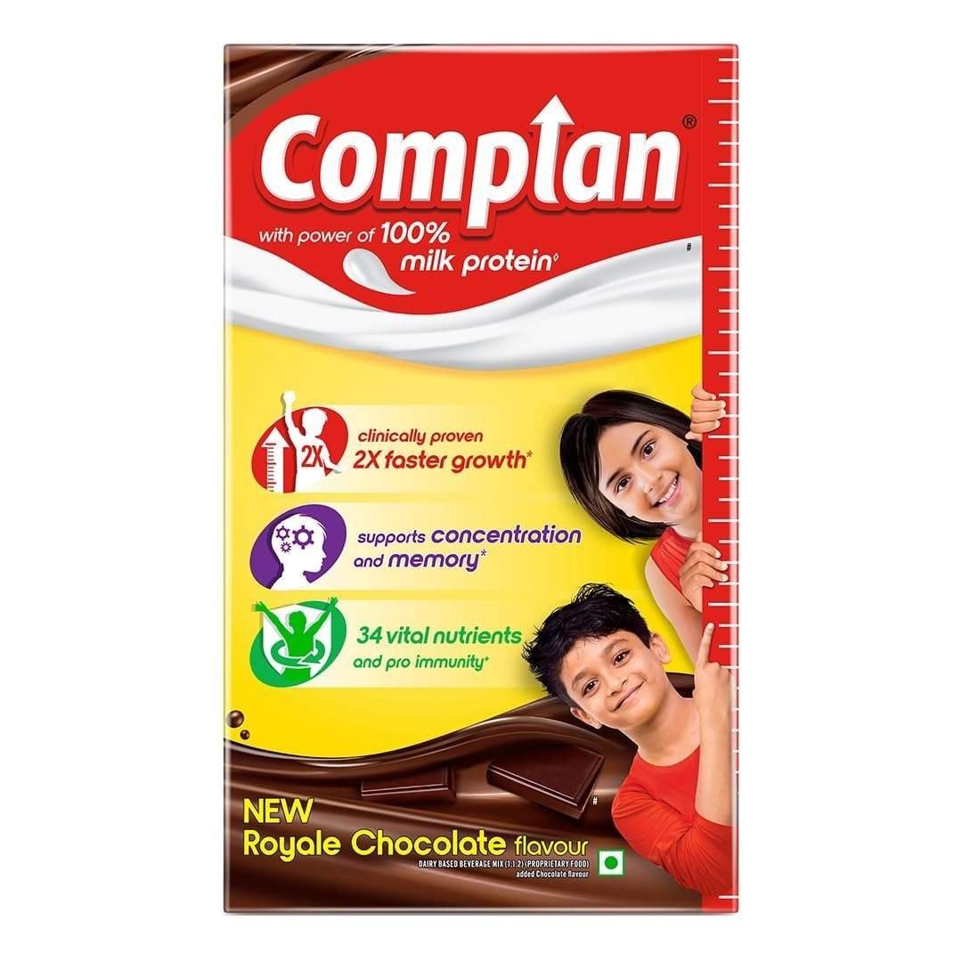 uk618ChkFF7tL-1.jpg Complan Nutrition Drink Powder for Children, Royale Chocolate Flavour, 1 kg Carton | Nutrition drink for kids with protein & 34 vital nutrients - Fast UK Delivery - Image 1