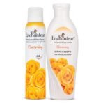 Enchanteur Charming Perfumed Deo Spray for Women, 150ml & Enchanteur Charming Perfumed Body Lotion, 250ml, with Aloe Vera & Olive Butter for Satin Smooth Skin - Fast UK Delivery