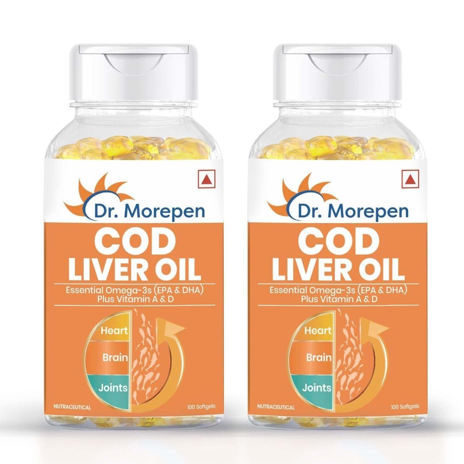 uk618KigCpuoL-1-1.jpg DR. MOREPEN COD Liver Oil Capsules Omega 3, Natural EPA & DHA | UltraPure & Finest COD Fish 200 Softgels (Pack of 2) - Fast UK Delivery - Image 1