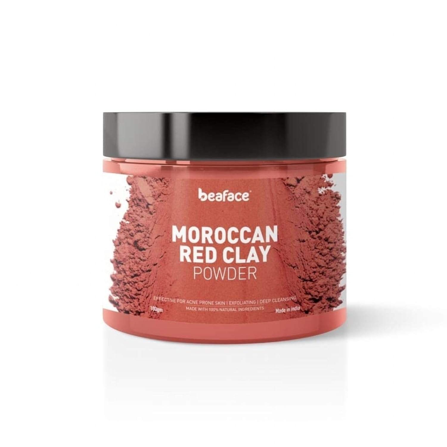 uk618xuEnrDOL-1-1.jpg Beaface Moroccan Red Clay Brightening Clay 100Gm Pack | Glowing Skin | Reduces Black Spots | Natural & Herbal | Increases Skin Elasticity | Anti Wrinkle For All Skin Types (Pack Of 1) - Image 1