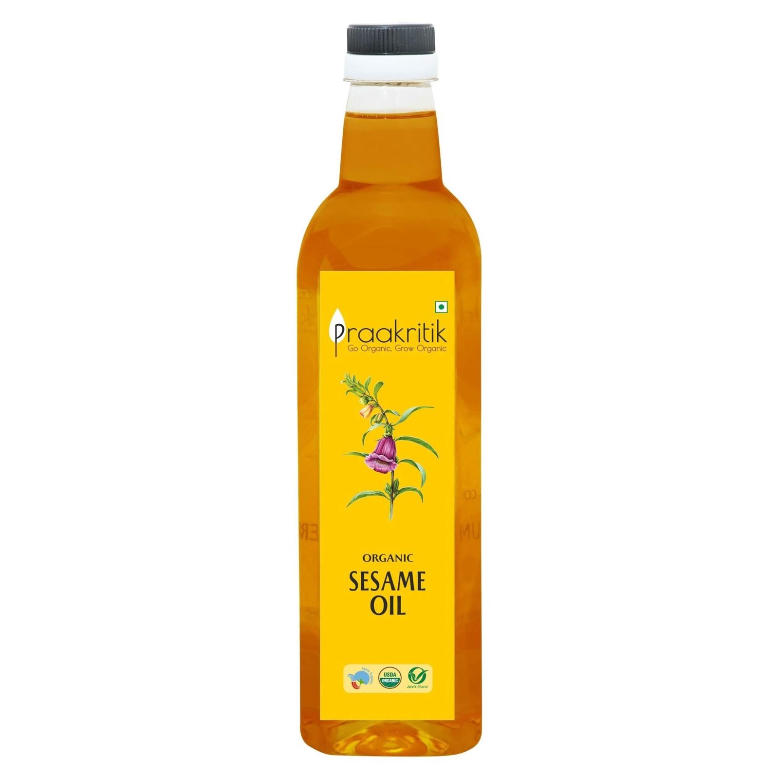 uk619nT01OeQL-1.jpg Praakritik Organic Sesame Oil 1L - Gingelly Oil | Unrefined Til ka Tel 1L - Fast UK Delivery - Image 1