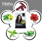 Nisha Natural Henna Powder for Hair Colour, Natural Black Semi-Permanent Hair Color, Herbal Conditioning Hair Dye for Silky & Shiny Soft Hair Colour for Men & Women 25g (Pack of 8) - Fast UK Delivery - Image 6