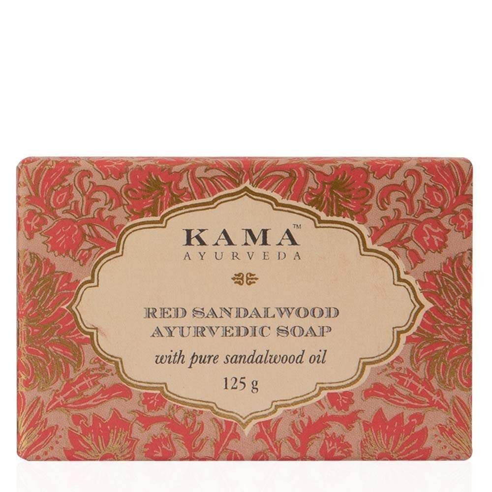 uk61AgVoUGNGL-1-1.jpg Kama Ayurveda Red Sandalwood Ayurvedic Soap with Pure Sandalwood Oil, 125g - Fast UK Delivery - Image 1