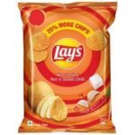 Lay's West Indies Hot and Sweet Crunchy Chilli Chips, 66gm - Fast UK Delivery