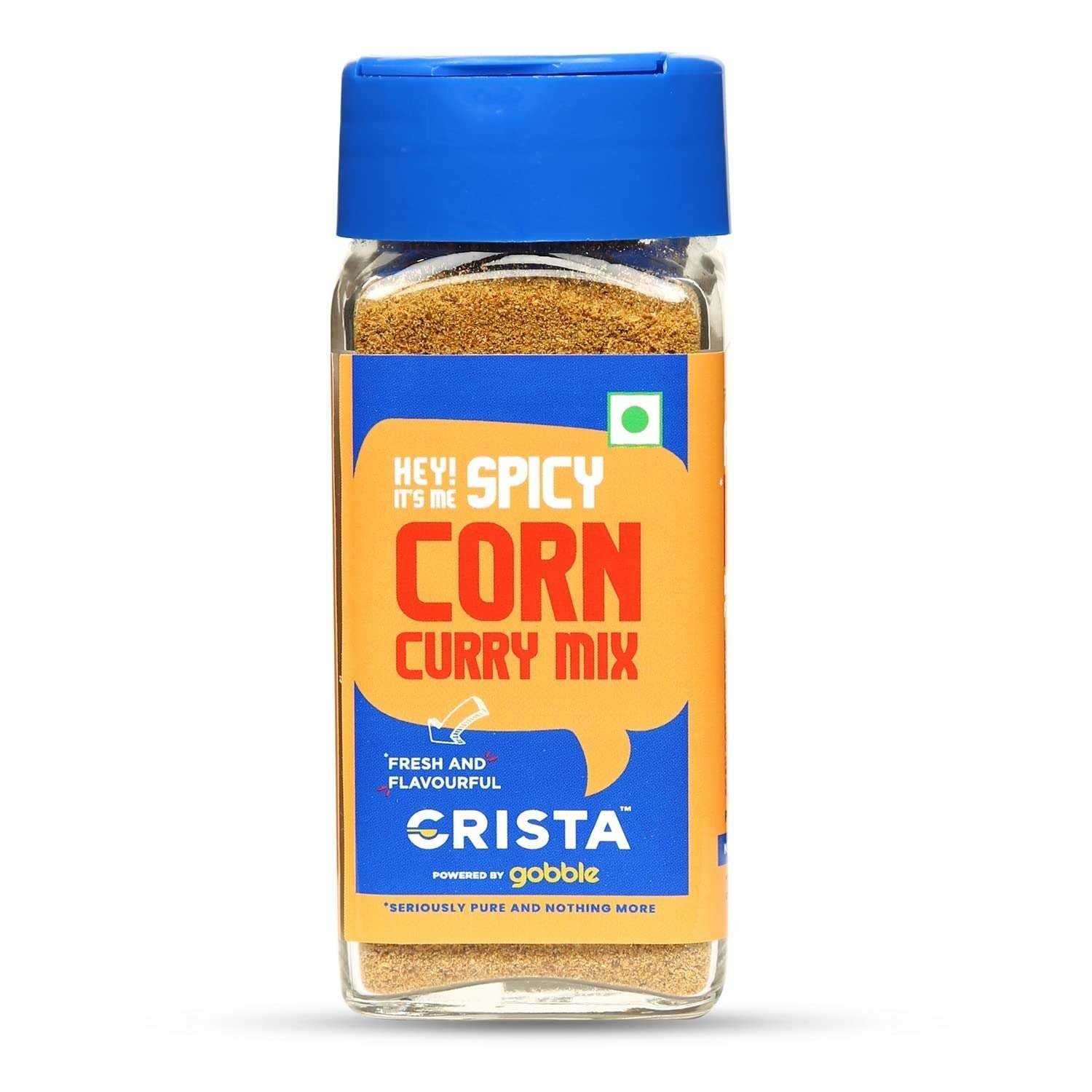 uk61BSs9chEdL-1-1.jpg CRISTA Spicy Corn Curry Mix | Mixed Spices Blend | Zero added Colours, Fillers, Additives & Preservatives | Farm Fresh | No Added Sugar | Vegan | 45 gms - Image 1