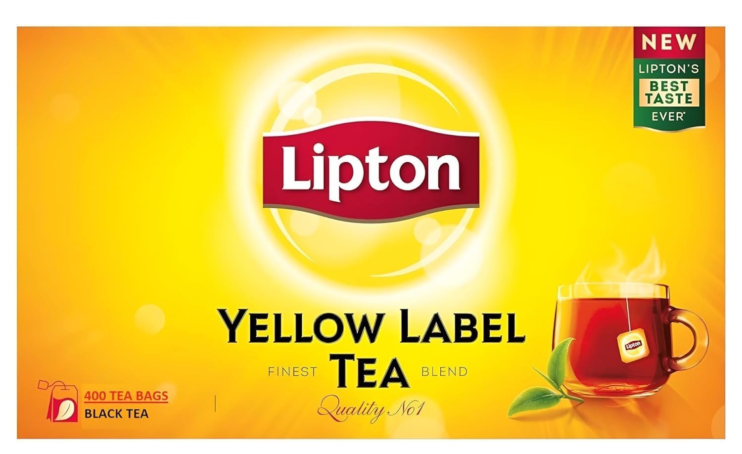 uk61BrRtWQuwL.jpg Liptons Yellow Label Black Tea Each Bag Is Full Of Sunshine, to Which It Owes Its Unique, Delightfully Fresh T Taste 400 Tea Bags 800g (Imported) - Fast UK Delivery - Image 1