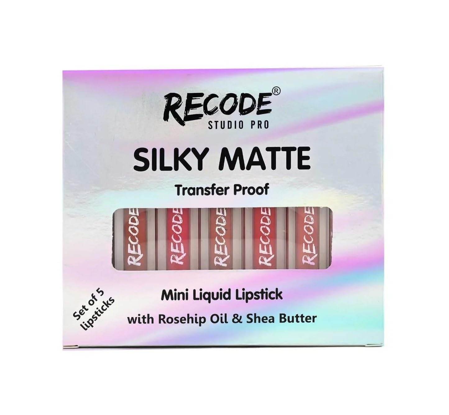 uk61C4iKJ3XmL-1-1.jpg Recode Silky Matte | Multicolor 5 Shades of Liquid Lipstick Combo Pack | Long Lasting 12Hrs | 5x1.25ml | Goodness Extracts of Rosehip & Shea Butter - Fast UK Delivery - Image 1