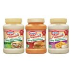 Dr. Oetker Funfoods Vegetarian Mayonnaise Combo -Veg Mayonnaise Original 250 Gram, Veg Mayonnaise Garlic 250 Gram and Burger Mayonnaise 250 Gram - Fast UK Delivery