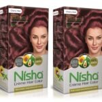 Nisha Long Lasting Cherry Red Cream Hair Color For Women and Men Hair Color Cream With Natural Herbs 100% Grey Coverage Hair Color Pack of 2 - Fast UK Delivery