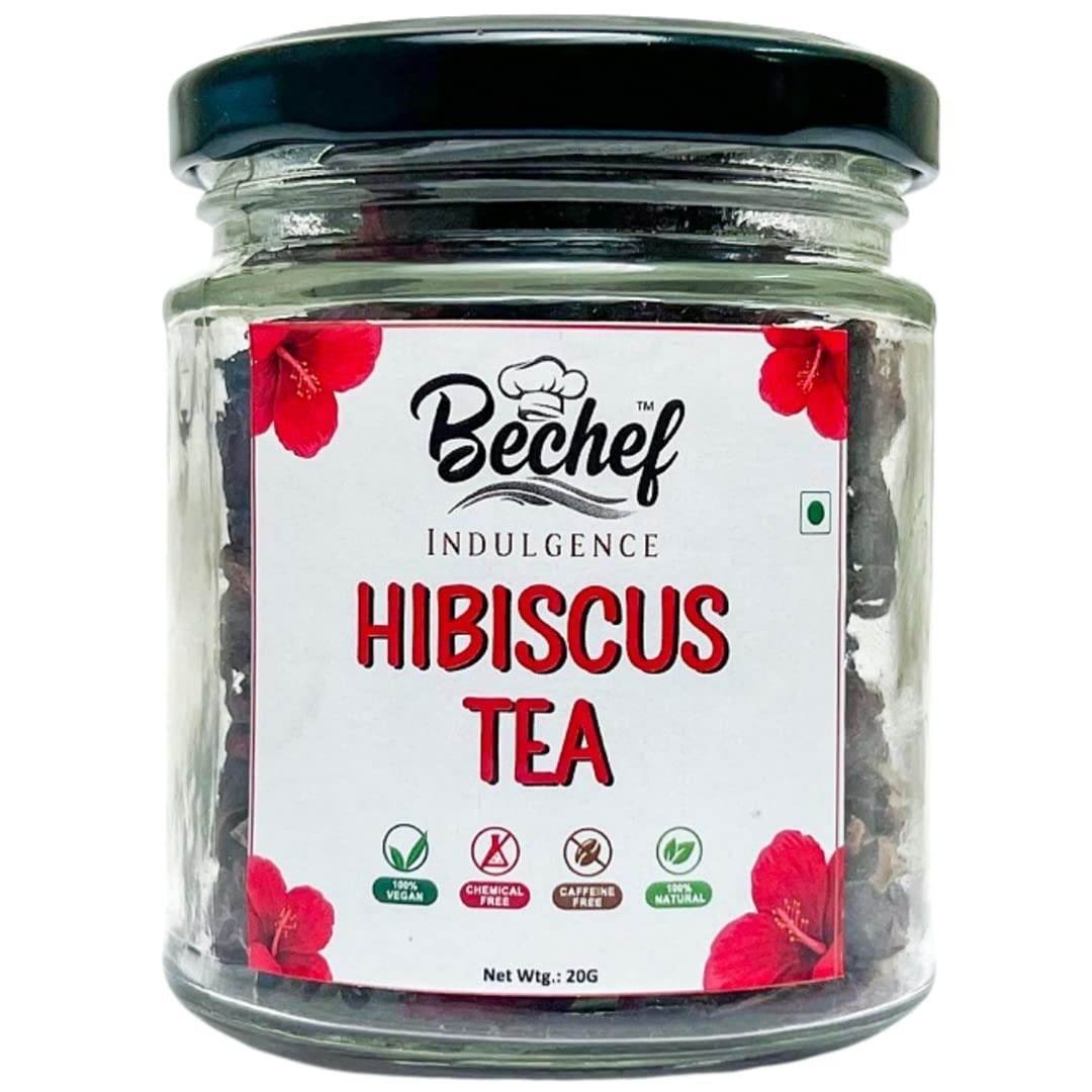 uk61DViti-EeL-1-1.jpg Bechef Flower Tea - Hibiscus Tea - 25 gm || Flower Tea || Hibiscus Flower Herbal Tea || Mock-tails || Syrups || Natural Tea || Anti oxidant || Health Benefits || - Fast UK Delivery - Image 1