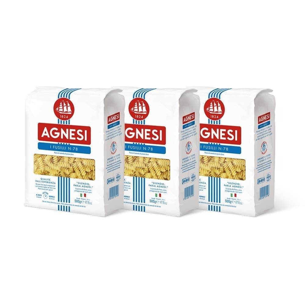 uk61E42aR8ZVL-1.jpg Agnesi Fusilli Pasta, 500 grams Pack of 3 l Imported from Italy l Low Calories l Zero Cholesterol l Zero Salt l No Added Sugar l Durum Wheat l - Fast UK Delivery - Image 1