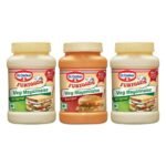 Dr. Oetker FunFoods Vegetarian Mayonnaise Combo - Veg Mayonnaise Original 250 Grams (Pack of 2) and Burger Mayonnaise 250 Grams (Pack of 1) - Fast UK Delivery