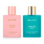 Bella Vita Luxury Men & Women Edt Fresh, Rose Edp Liquid Perfumes Combo, Pack Of 2 Premium Long Lasting Fragrance Scents & W, 100 Ml Each - Fast UK Delivery