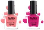 FACESCANADA Splash Glossy Finish Nail Enamel, Ballerina 201, 8 Ml & Splash Glossy Nail Enamel, Pink Flemenco 21, 8 Ml - Fast UK Delivery