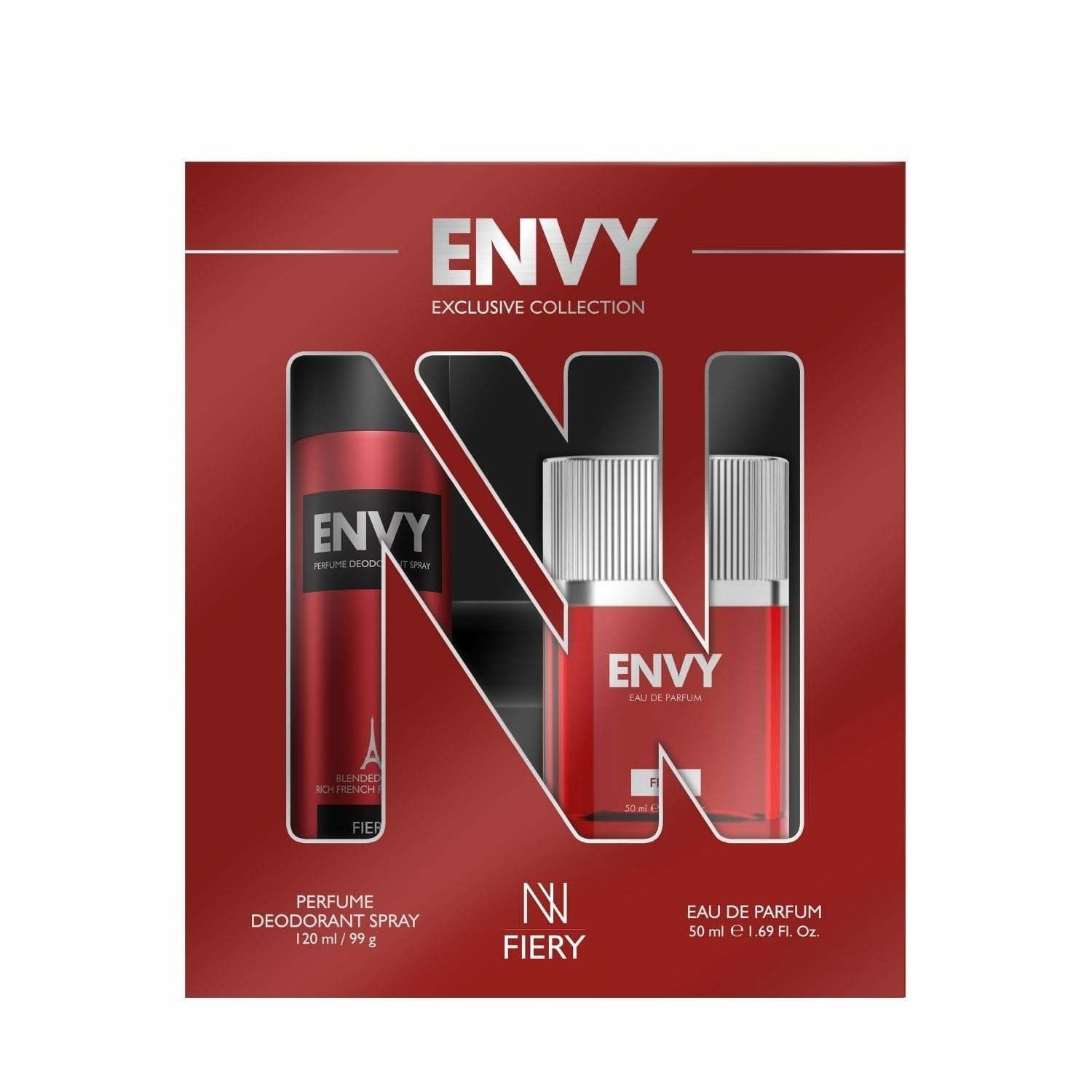 uk61GA4rLqpVL-1-1.jpg ENVY FIERY Gift Pack - Deodorant 120ML + Perfume 50ML | Long Lasting Fragrance for Men - Fast UK Delivery - Image 1