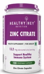 HealthyHey Nutrition Zinc Citrate, Supports Immune and Immunity - 120 Veg Capsules - Fast UK Delivery