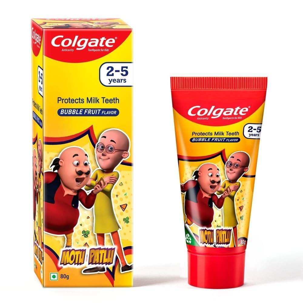 uk61H9RYCl92L-1.jpg Colgate Kids Toothpaste For 2-5 Years - 80Gm, Tooth Paste With 50% Lesser Abrasive Formula For Protecting Against Cavities (Strawberry Flavour) (Bubblefruit Flavour) | Anti-Cavity - Fast UK Delivery - Image 1