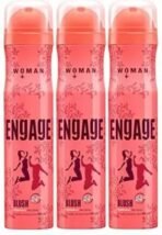 Engage Blush Deo 165 Ml Each - (495 Ml Pack Of 3) Fresh Deodorant Spray - For Women (495 Ml, Pack Of 3) - Fast UK Delivery
