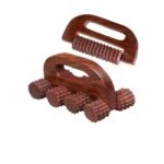FA INDUSTRIES Wooden Handle Massager (5x3) In, wooden acupressure back pain relief massager multi purpose body massager with 8 massage roller (6.5x3) In, (Only Massager Manufacturering) - Fast UK Delivery
