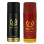 DENVER Honour & Caliber Deodorant Spray - For Men (165ML Each, Pack of 2) | Long Lasting Deo Body Spray for Men - Fast UK Delivery