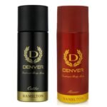 DENVER Honour & Caliber Deodorant Spray - For Men (165ML Each, Pack of 2) | Long Lasting Deo Body Spray for Men - Fast UK Delivery