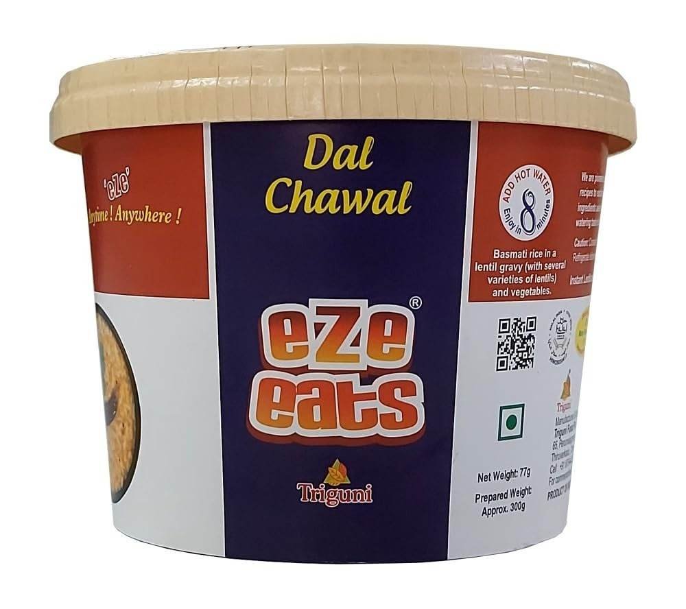 uk61IZcdJch2L-1-1.jpg Triguni Eze Eats Dal Chawal (Pack of 2) 4 varieties of dal. Home style taste. Environment friendly packaging. - Fast UK Delivery - Image 1