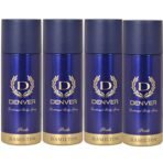 DENVER Pride Deo - 165ML Each (Pack of 4)| Long Lasting Deodorant Spray For Men - Fast UK Delivery