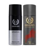 DENVER Black Code Original & Sporting Club Rider Deodorant - 200ML Each (Pack of 2) | Long Lasting Deo Body Spray - For Men - Fast UK Delivery