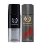 DENVER Black Code Original & Sporting Club Rider Deodorant - 200ML Each (Pack of 2) | Long Lasting Deo Body Spray - For Men - Fast UK Delivery