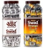 Swad Digestive Candy And Swad Orange Flavour Toffee | Ayurvedic | Authentic Swad Khatti Mithi Toffee | Reuseable Jar | 200 Toffee x 2 - Fast UK Delivery - Image 2