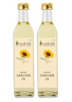 Praakritik Organic Extra Virgin Sunflower Oil | Pure & Natural Enriching & Nourishing Oil Bottle | No Added Preservatives and Colors | Pack of 2 | 500ml Each - Fast UK Delivery