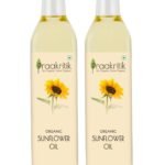 Praakritik Organic Extra Virgin Sunflower Oil | Pure & Natural Enriching & Nourishing Oil Bottle | No Added Preservatives and Colors | Pack of 2 | 500ml Each - Fast UK Delivery