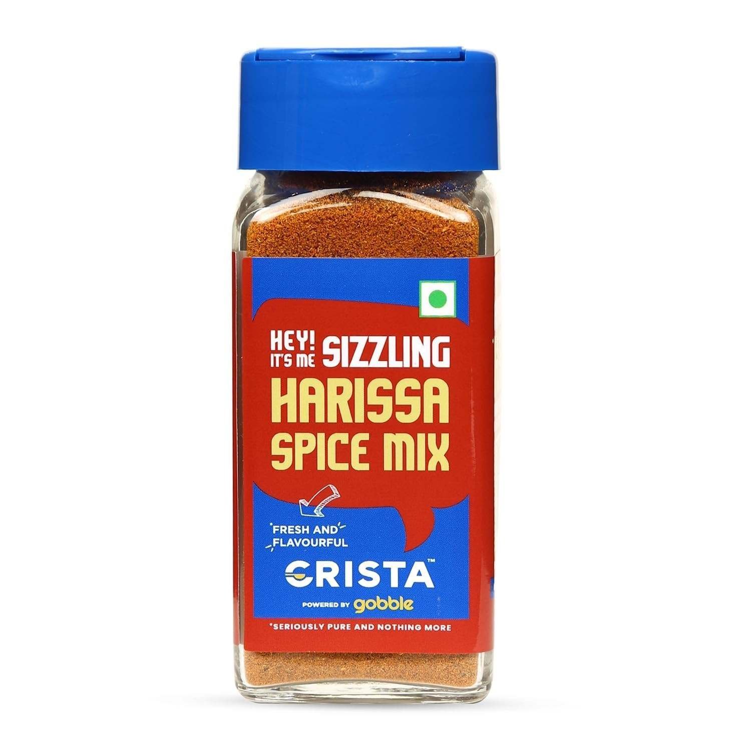 uk61Jr-JJkSKL-1-1.jpg CRISTA Sizzling Harissa Spice Mix | Exotic Middle East Seasoning | Made with Premium Red Chillies | Vegan | Zero added Colours, Fillers, Additives & Preservatives | 45 gms - Image 1