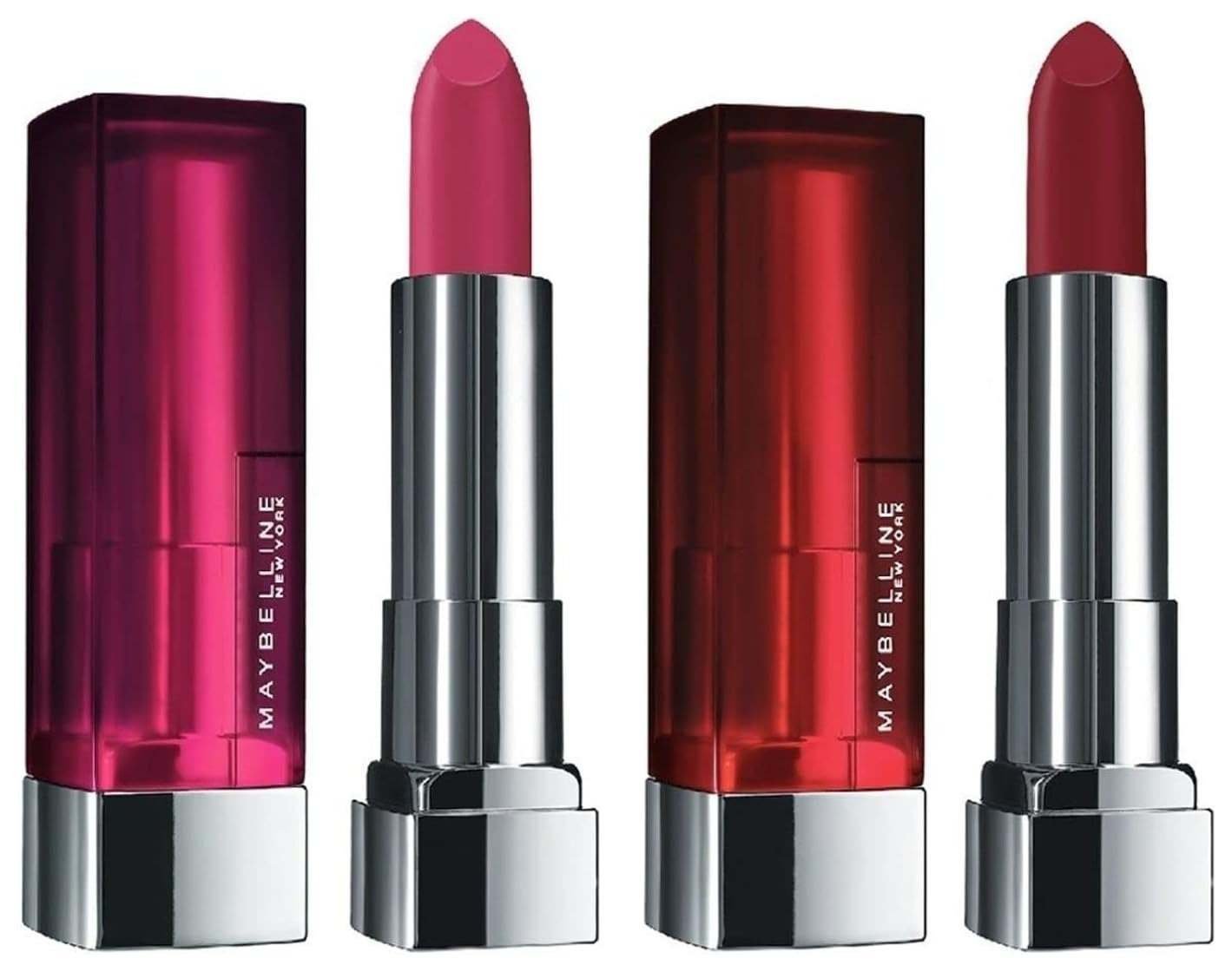 uk61KDg9a10bL-1.jpg Maybelline New York Color Sensational Creamy Matte Lipstick, 695 Divine Wine, 3.9g & Maybelline New York Color Sensational Creamy Matte Lipstick, 680 Mesmerizing Magenta, 3.9g - Fast UK Delivery - Image 1