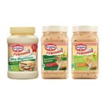 Dr. Oetker FunFoods Mayonnaise and Sandwich Spread Combo - Veg Mayo Original 250 Grams, Cucumber & Carrot Sandwich Spread 250 Grams and Thousand Island Sandwich Spread 250 Grams - Fast UK Delivery