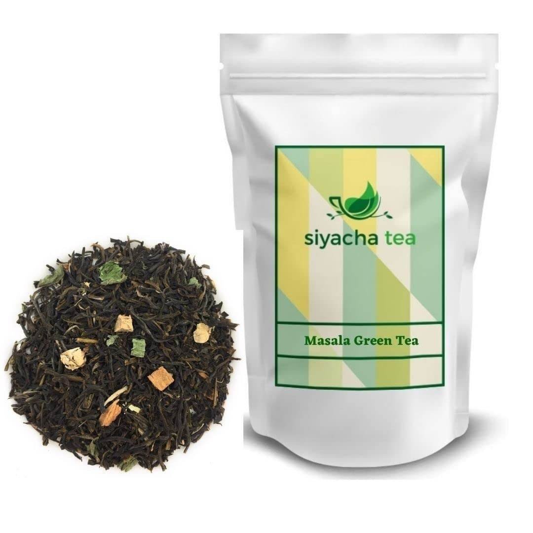 uk61KfJSttcEL-1-1.jpg Siyacha Tea Masala Green Tea|100 Grams|Organic Chai Patti with Cardamom,Ginger,Mint, Cinnamon Blend|For Digestion, Cough & Cold, Weight Loss, Summer Spicy Beverage|Makes 50 Cups (approx) - Fast UK Delivery - Image 1
