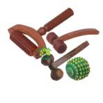 FA INDUSTRIES Wooden Back, Ball, Face & Neck Massager Therapy Tools for Body Muscle Pain Relief Wooden Body (Set of 4) Sheesham Wood - Fast UK Delivery