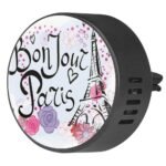 Bonjour Paris Eiffel Tower With Flowers Aromatherapy Air Freshener Vent Clip for Car Office Home Pack 2, Orchid - Fast UK Delivery