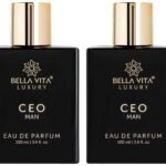 Bella Vita Organic CEO MAN Eau De Parfum Spray For Men With Lemon, Lavender, Tonka & Agarwood, Woody & Spicy Long Lasting EDP Fragrance Scent, 100ml (Pack Of 2) - Fast UK Delivery