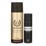 DENVER Prestige Deo - 200ML & Black Code Nano - 50ML (Combo Pack of 2) | Long Lasting Deo Body Spray - For Men - Fast UK Delivery