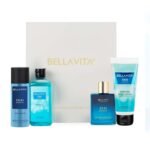 Bella Vita Luxury Skai Aquatic Gift Set with Aloe Vera Body Wash 250 ml for Deep Cleansing, EDC Perfume 100 ml, Deo Body Parfum 150 ml & Perfume Body Lotion 200 ml - Fast UK Delivery