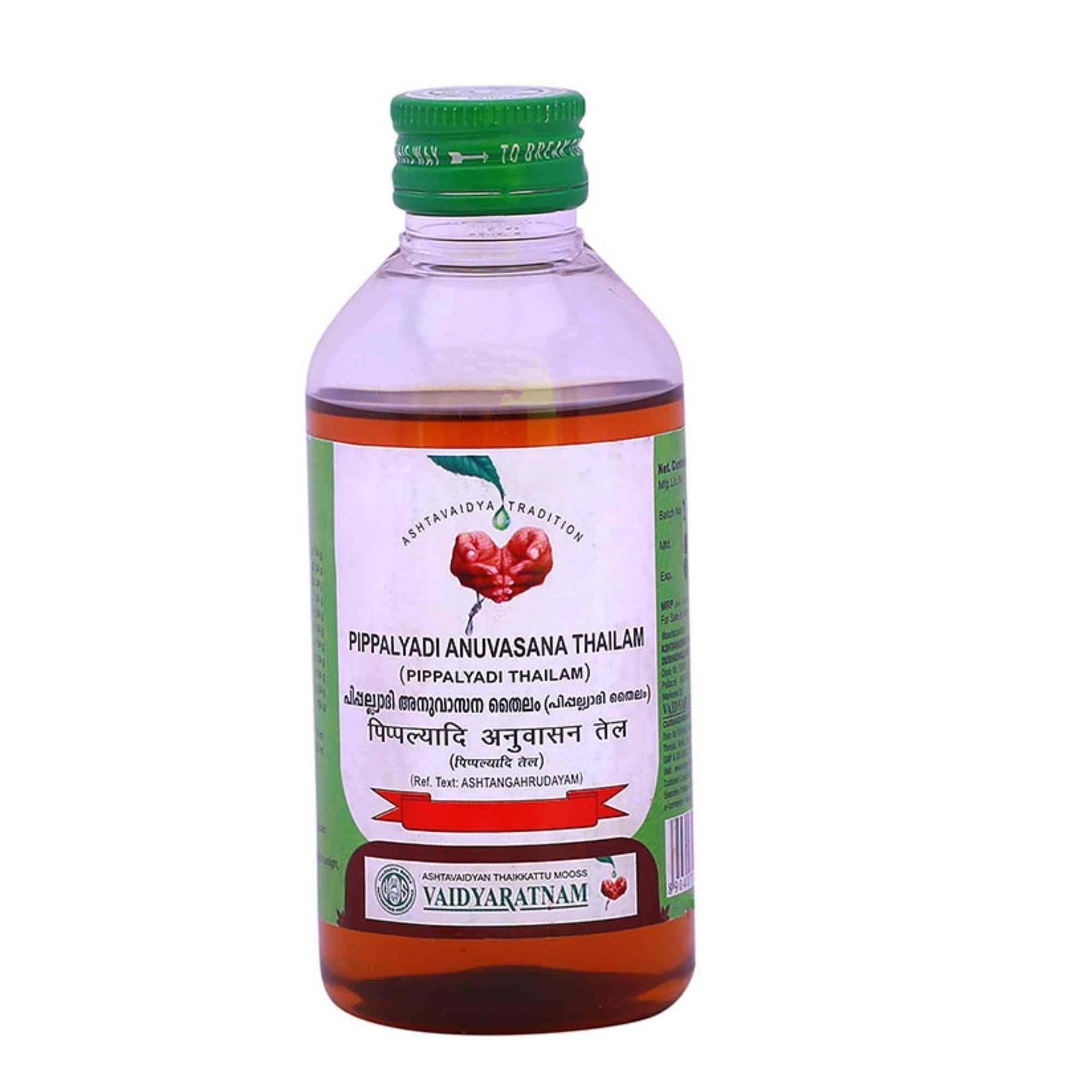 uk61M43It5AzL-1.jpg Vaidyaratnam Pippalyadi Anuvasana Thailam (Pippalyadi Thailam) (200 Ml) - Fast UK Delivery - Image 1