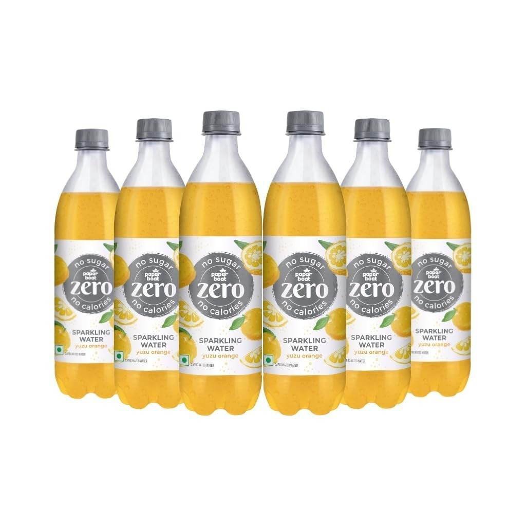 uk61M4rlsKC-L-1-1.jpg Paper Boat Zero Yuzu Orange Sparkling Water Pack of 6, 600ml Each | Zero Sugar, Zero Calories | Sugar Free| Flavoured Carbonated Water | No Aspartame - Fast UK Delivery - Image 1