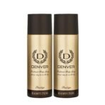 DENVER Prestige Deodorant - 200ML Each (Pack of 2) | Long Lasting Deo Body Spray - For Men - Fast UK Delivery