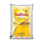 Saffola Total Refined Cooking Oil | Blend of Rice Bran & Sunflower Oil | Helps Keeps Heart Healthy | 1 Litre Pouch - Fast UK Delivery