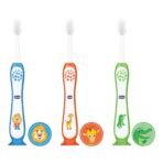 Chicco Toothbrush 3Y-8Y 3 Pack- Blue, Orange & Green - Fast UK Delivery