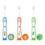 Chicco Toothbrush 3Y-8Y 3 Pack- Blue, Orange & Green - Fast UK Delivery