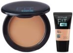 Maybelline New York Liquid Matte Foundation, Sun Beige & New York Compact Powder For All Skin Types,Natural Beige, Full Coverage, 8G - Fast UK Delivery